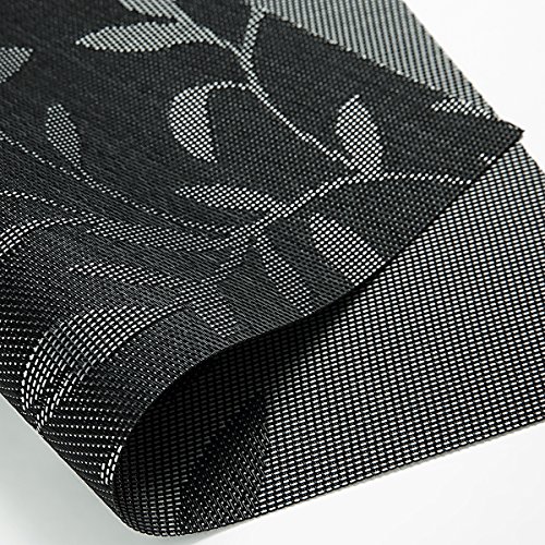SiCoHome Placemats for Dining Table,Set of 6,Black Placemats for Home