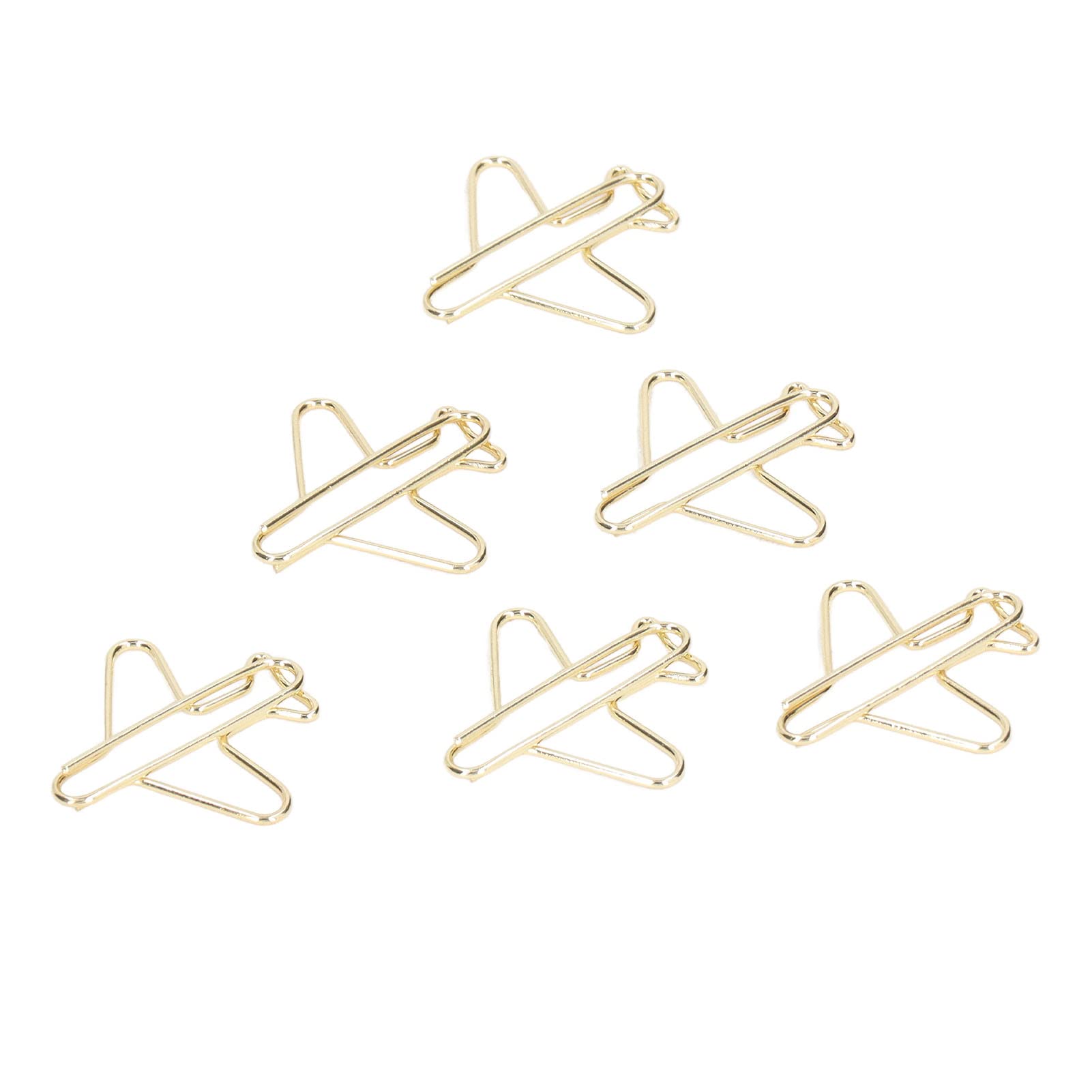 Airplane Shaped Paper Clips, 100 Pcs Metal Paperclips Rust Proof Gold Paper Clamps with Box for Files Classification or Bookmarks in Office School