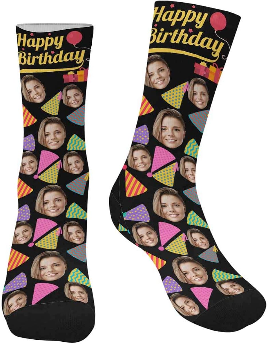 Custom Face Socks,Turn Your Pictures into Happy Birthday