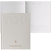 YOU – The Well-being Journal by Olive + Page – 6-Month Guided Self Care Journal with Gratitude Prompts, Daily Planner, Habit Tracker, and Reflection – Undated Wellness Journal – Linen Gold Foil Cover (Sand)