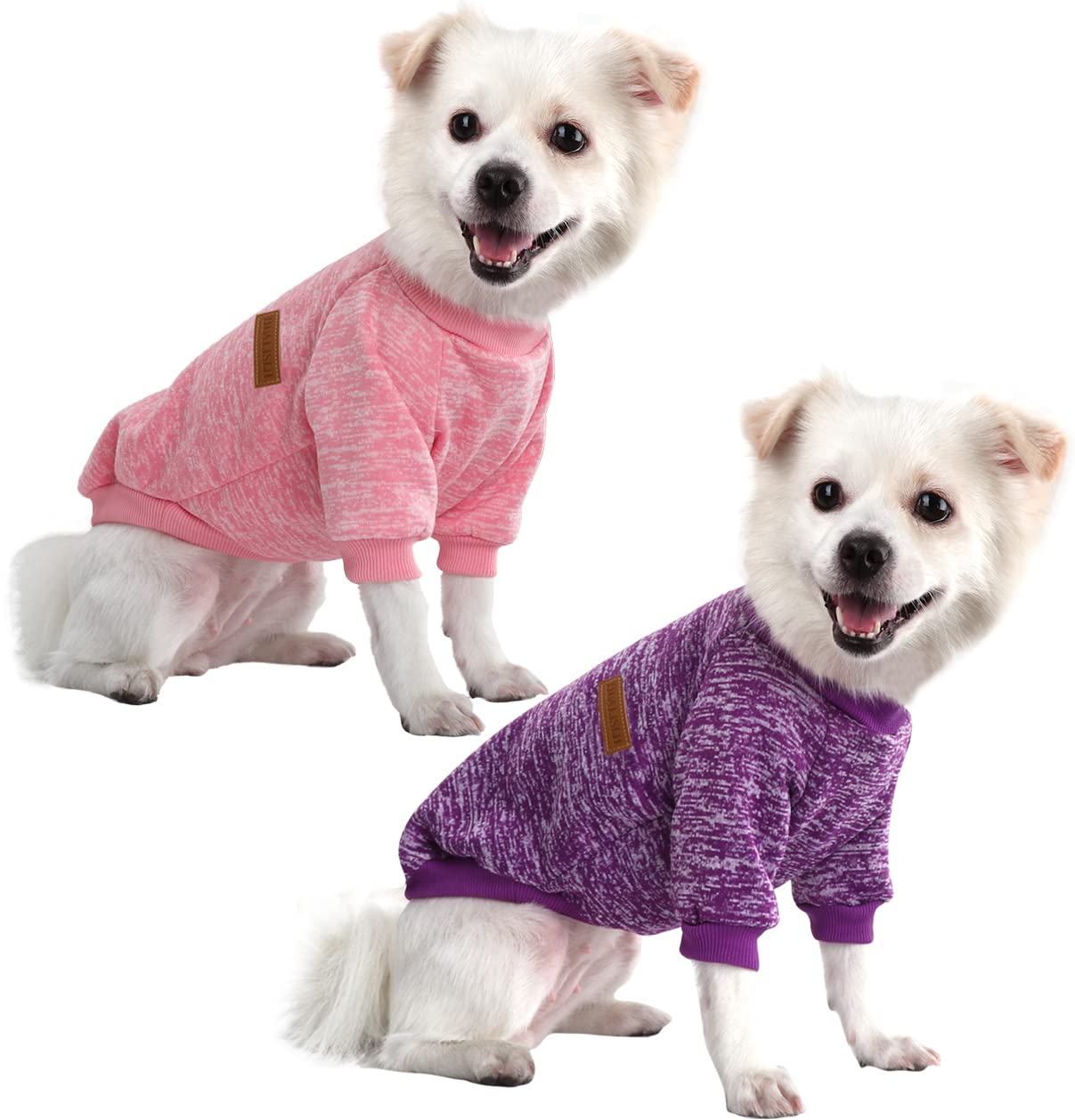 HuaLiSiJi Dog Hoodie Sweatshirt Dog Jumper Christmas Sweater Fleece Inside Soft Cozy, Colour Vibrant Easy to Take On and Off (Pink+Purple, XL) — image 1