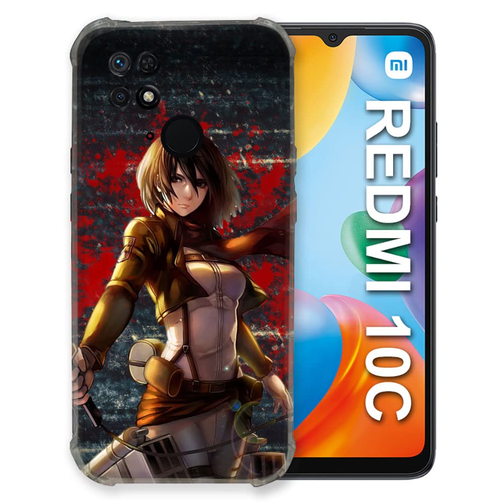 Cokitec Case for Xiaomi Redmi 10C Manga Attack Titans Mikasa