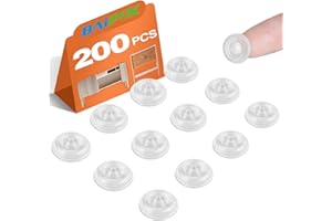 BAIPOK 200 PCS Rubber Bumpers, Circular Dots Shaped Self Adhesive Pads, Sound Dampening Clear Cabinet Door Bumpers, Cabinet Stoppers for Drawer, Picture Frames, Cutting Boards