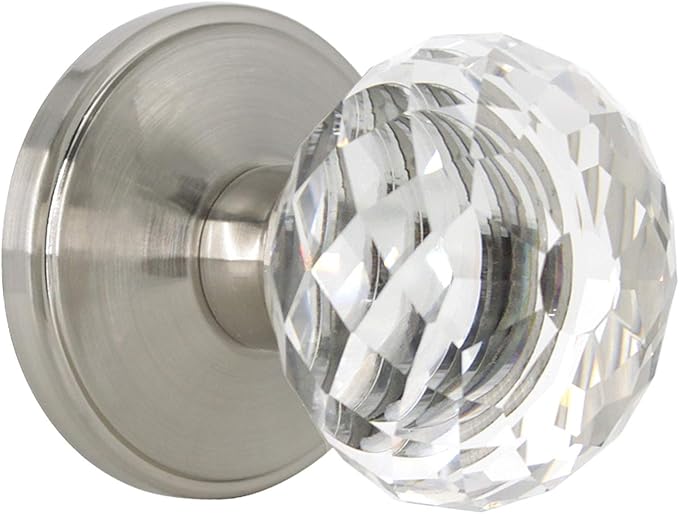 Probrico Faceted Crystal Style Half Dummy Door Knob, Diamond Shape