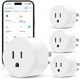 EIGHTREE Smart Plug WiFi Outlet Works with Alexa &amp; Google Home, 15A, 4-Pack | Smart Home Socket with Remote Control &amp; Timer Function, WiFi Plug for household appliances, No Hub Required, 2.4GHz WiFi Only