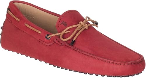 Amazon Tod S メンズ レッド ヌバック レザー Gommino ドライビング モカシン ローファー シューズ Us サイズ 24 5 カラー レッド Tod S トッズ ローファー スリッポン