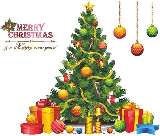 Albero Di Natale A Muro Amazon.Yardwe Adesivi Stickers Natale Finestre Forma Albero Di Natale Adesivi Da Parete Natle Amazon It Casa E Cucina