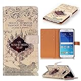 S6 Edge Case,Galaxy S6 Edge Wallet Case - Hogwarts Marauder's Map Pattern Slim Wallet Card Flip Stand PU Leather Pouch Case Cover For Samsung Galaxy S6 Edge - Cool as Great Gift