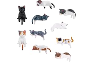 10pcs Miniature Cat Car Dashboard Decorations, Adorable Mini Cat Figurines Rearview Mirror Ornaments Car Interior Decoration 