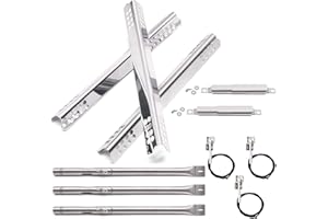 Criditpid Grill Replacement Parts for Charbroil 3 Burner 463242516 463242515 463355220 463367016 Models, Stainless Steel Grill Burners, Heat Plate Shields, Crossover Tubes and Ignitors.