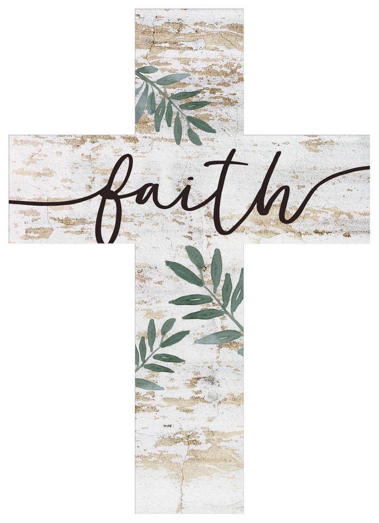 hanging wall greenery on Home Decor Graham Dunn Faith Script Greenery Whitewash 5 X 7 Solid Pine Wood Wall Hanging Cross P Home Kitchen