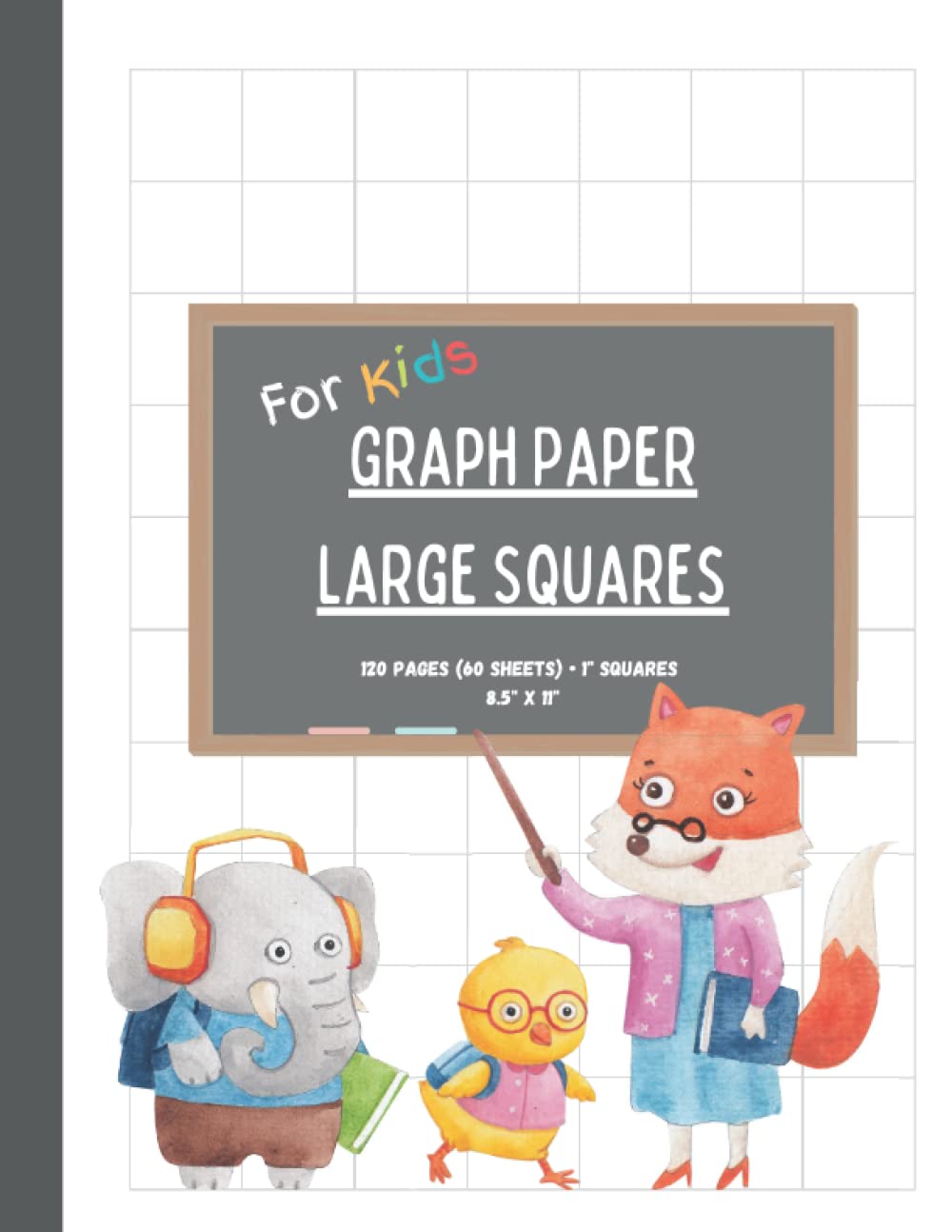 Amazon.com: Graph Paper for Kids 1 Inch Squares | Large Box Graph Paper  8.5" x 11" | 120 Pages (60 Sheets) with Margins | Kindergarten and  Homeschool Friendly: For Writing Practice, Math