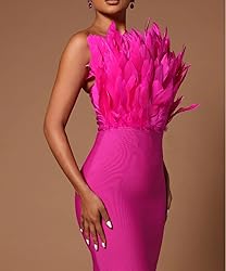 FeelfunFeather 120pcs Hot Pink Goose Feathers 6-8