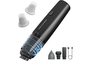 A9life Handheld Vacuum Cordless, Car Vacuum Cleaner Portable with HEPA Filter, 2 Suction Modes, Mini Hand Held Vacuum Rechargeable for Car, Home, Pet Hair, Office, Desk, Keyboards (Black)