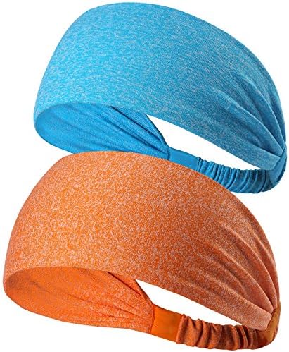 Workout Headband for Women Men - Non Slip Sweatband - Stretchy Soft Elastic Head Band - Sports Fitness Exercise Tennis Running Gym Dance Yoga