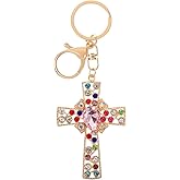 Bling Christian Cross Keychain Bag Charms Purse Charms Car Key Chain Accessories Birthday Christmas Gifts for Women