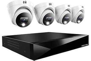 Night Owl 2-Way Audio 12 Channel DVR Video Home Security Camera System with (4) Wired 2K HD Indoor/Outdoor Deterrence Dome Cameras and 2TB Hard Drive (Add up to 4 Wi-Fi Cameras) (4 Camera)