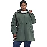 HHE Women's Plus Size Lightweight Windproof Jacket, Water-Resistant Windbreaker Jacket with Hood for Traveling, Hiking, Daily