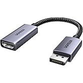 UGREEN 1 Pack 8K@60Hz DisplayPort to HDMI Adapter, Unidirectional DP 1.4 to HDMI 2.1 Converter Male to Female, 32.4Gbps, Alum