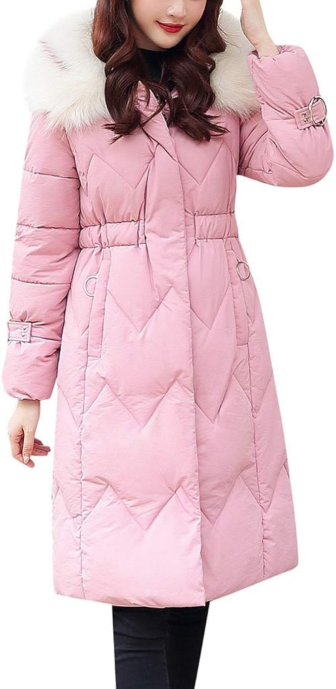 JMETRIE Women’s Hooded Winter Warm Puffer Coat Mid Length Parkas Fur