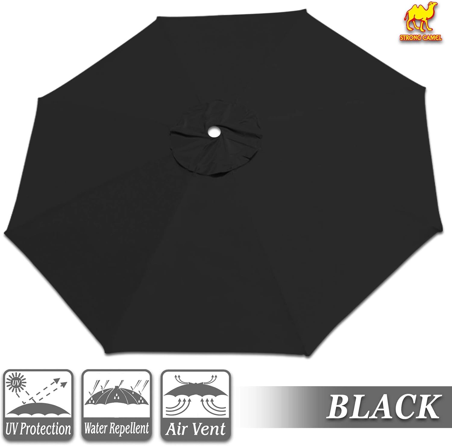 Strong Camel Replacement Patio Umbrella Canopy Cover for 13ft 8 Ribs Umbrella Taupe