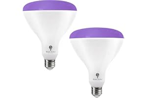 UNIQUE BULBS BR40 Black Light Bulb 2 Pack LED Black Light Bulbs,18W (140W Equivalent) BR40 E26 for Glow in The Dark, Level 385-400nm, Black Light Bulb for Blacklight Party, Body Paint Fluorescent Poster, Neon Glow