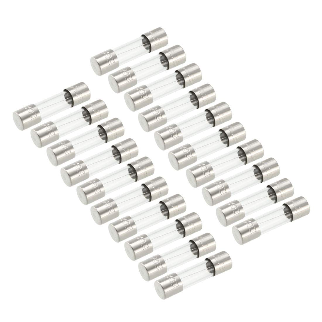 sourcing map Slow Blow Glass Cartridge Fuse Tube Time Delay Fuse 5mm x 20mm 250V 3.15A 20Pcs