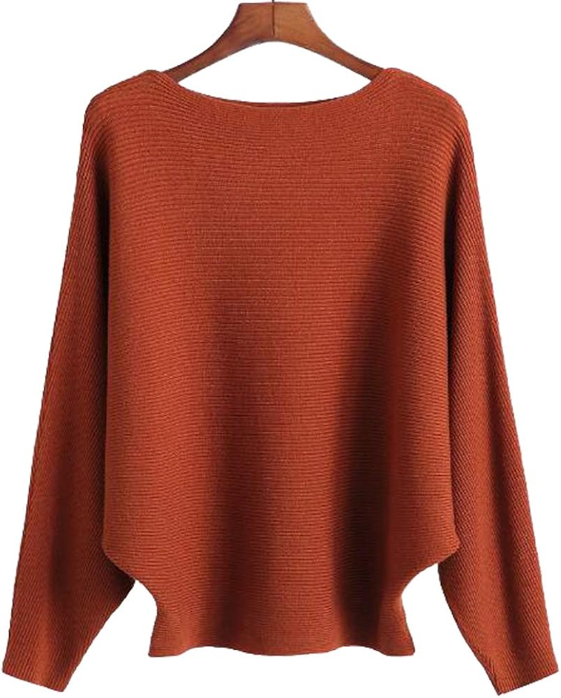 Ckikiou Women Sweaters Batwing Sleeve Casual Cashmere Jumpers Winter Pullovers Caramel at  Women’s Clothing store