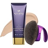 Westmore Beauty Body Coverage Perfector x Blend & Blur Body Brush Kabuki Brush - Waterproof Leg & Body Makeup - Tattoo Cover Up Makeup - 7 Oz Light Radiance