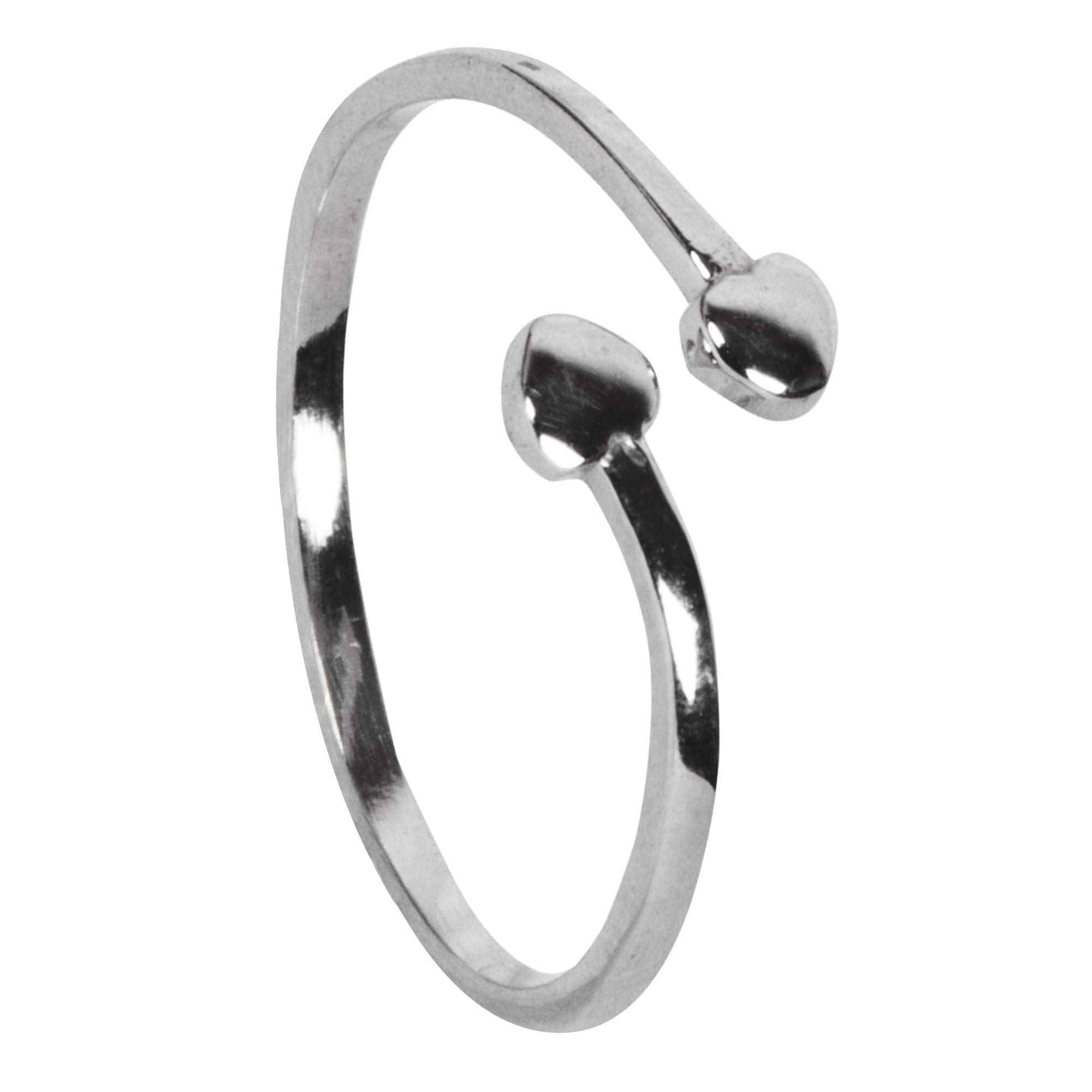 Mnshaa Reaching Out Ring - 925 Sterling Silver with Rhodium Plating - Handmade Open Adjustable - Finger Toe ring for Women in Gift Box