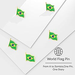 Brazil Flag Lapel Pin - Enamel Metal National Badge