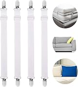 Fuyamp 4Pcs Adjustable Bed Sheet Straps, Max Length 152cm, White view 6