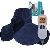 Ruqiji 19" x 24" Weighted Neck&Shoulder Heating Pad, 2.5lbs with 12 Temperature Settings&Countdown timer,Pain Relief for Neck/Shoulders/Menstrual Pain, Christmas Gifts for Women Men Mom Dad(Navy Blue)