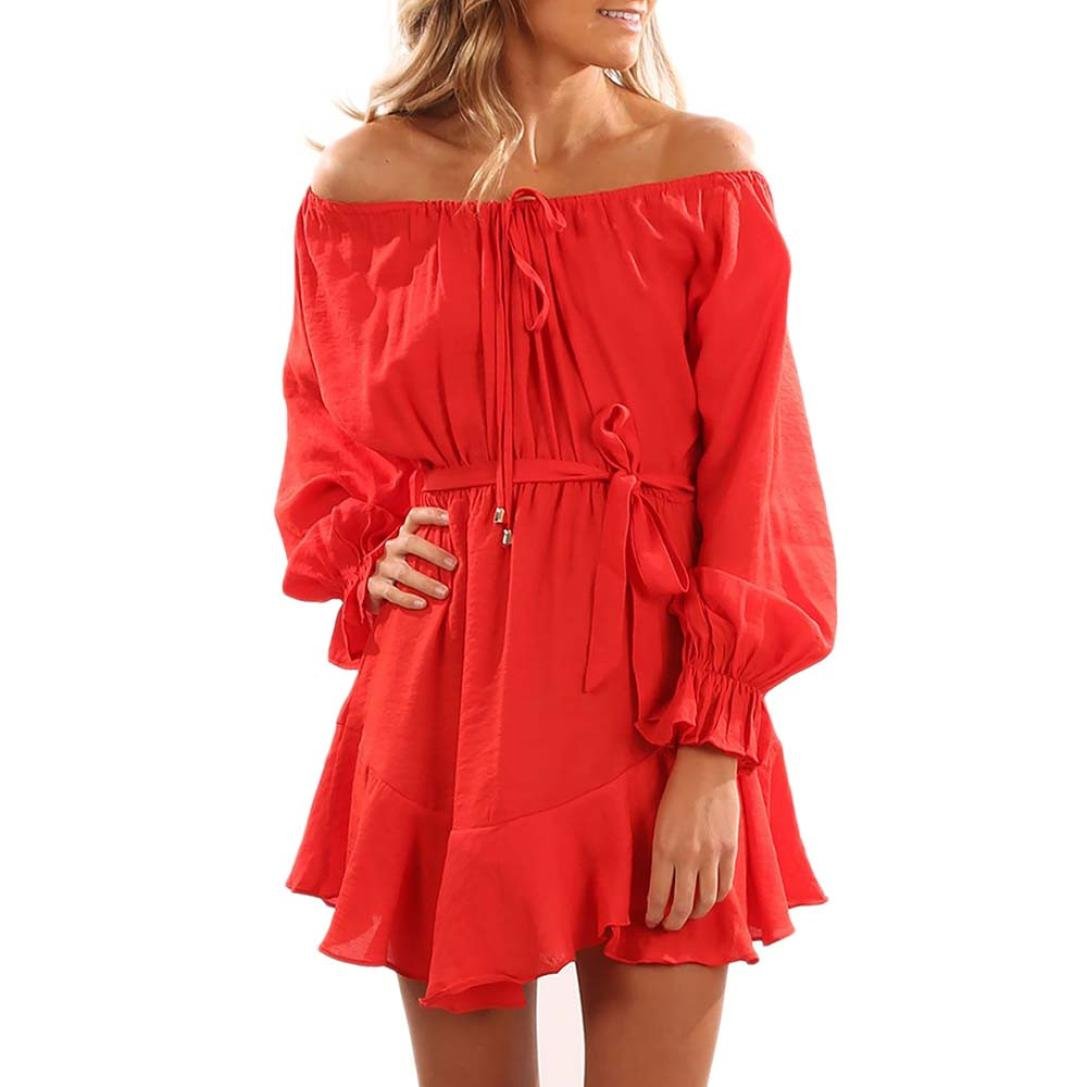 Long 2xl Party Dress Women Red Red Off 2xl Women 2xl Sleeve レッド Dress Ieason Mini Dress B074n3zlfy Dress Shoulder パステル 人気no 1