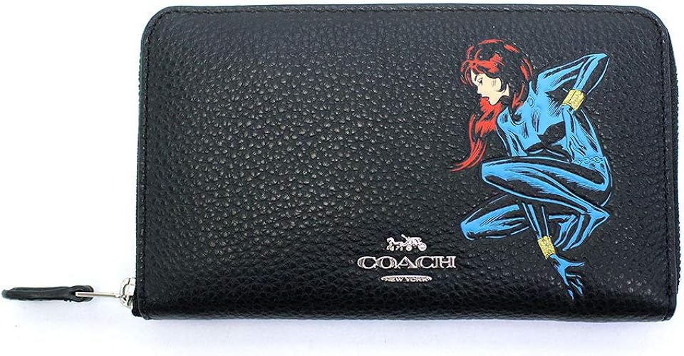 Amazon Coach コーチ 財布 二つ折り財布 ラウンドファスナー メンズ 限定 マーベル Marvel ブラックウィンドウ Black Widow コラボ ブランド ブラック 2646 並行輸入品 財布