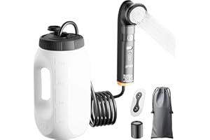 Portable Shower & Bidet for Camping, JUTIMER 2.5L&1600mAh Rechargeable Camping Shower, 2 Showerheads Bidet Sprayer, 2 Modes W