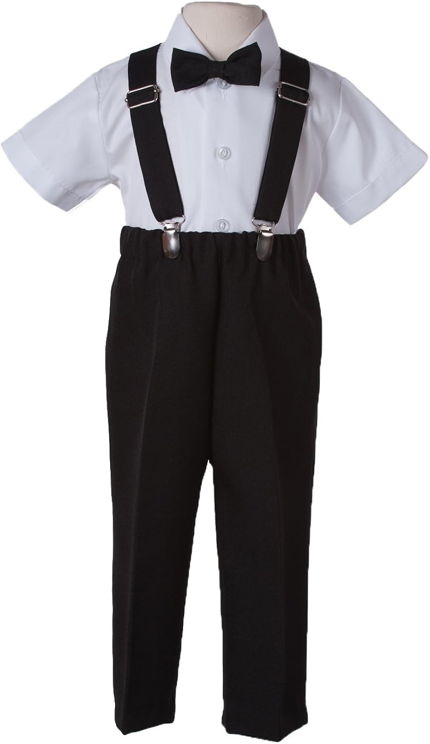 baby boy black pants with suspenders