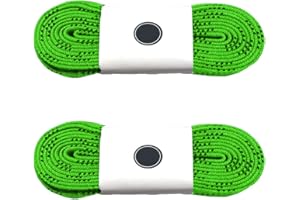 Silfrae Waxed Skate Hockey Laces, Sold in Two Pairs, Heavy Duty, Perfect for Hockey, Roller Derby, and Skates, and Boots, Multi-Size and Multi-Color Available. (Light Green, 120")