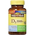 Nature Made, Vitamin D3 2,000 I.U. Liquid Softgels, 250-Count (Pack of 2)
