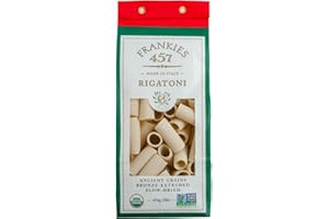 Frankies 457 Artisanal Rigatoni Pasta - Authentic Premium Italian Handcrafted Pasta - Imported from Italy - NON GMO Verified - USDA Organic Certified - 16 Ounce (Pack of 6)