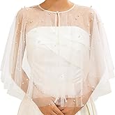 JONKY Pearl Bridal Shawl Bride Wedding Cape for Women
