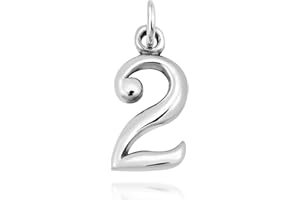 AeraVida Trendy .925 Sterling Silver Number '1-9 ' Pendant Charm