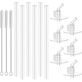 Marbe 6pack Replacement Straws for Thermos Funtainer Bottle, Straws Stem Set with Cleaning Brushes，Safe to use for Adult/Children (6 Straws+3 Cleaning Brushes),White