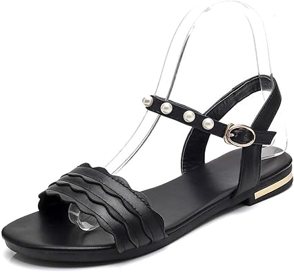 simple black sandals flat