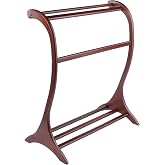 Winsome Bella Blanket Rack in Walnut | Freestanding Ladder-Style Organizer for Blankets, Towels, Quilts, Classic Display Storage for Living Room, Bedroom