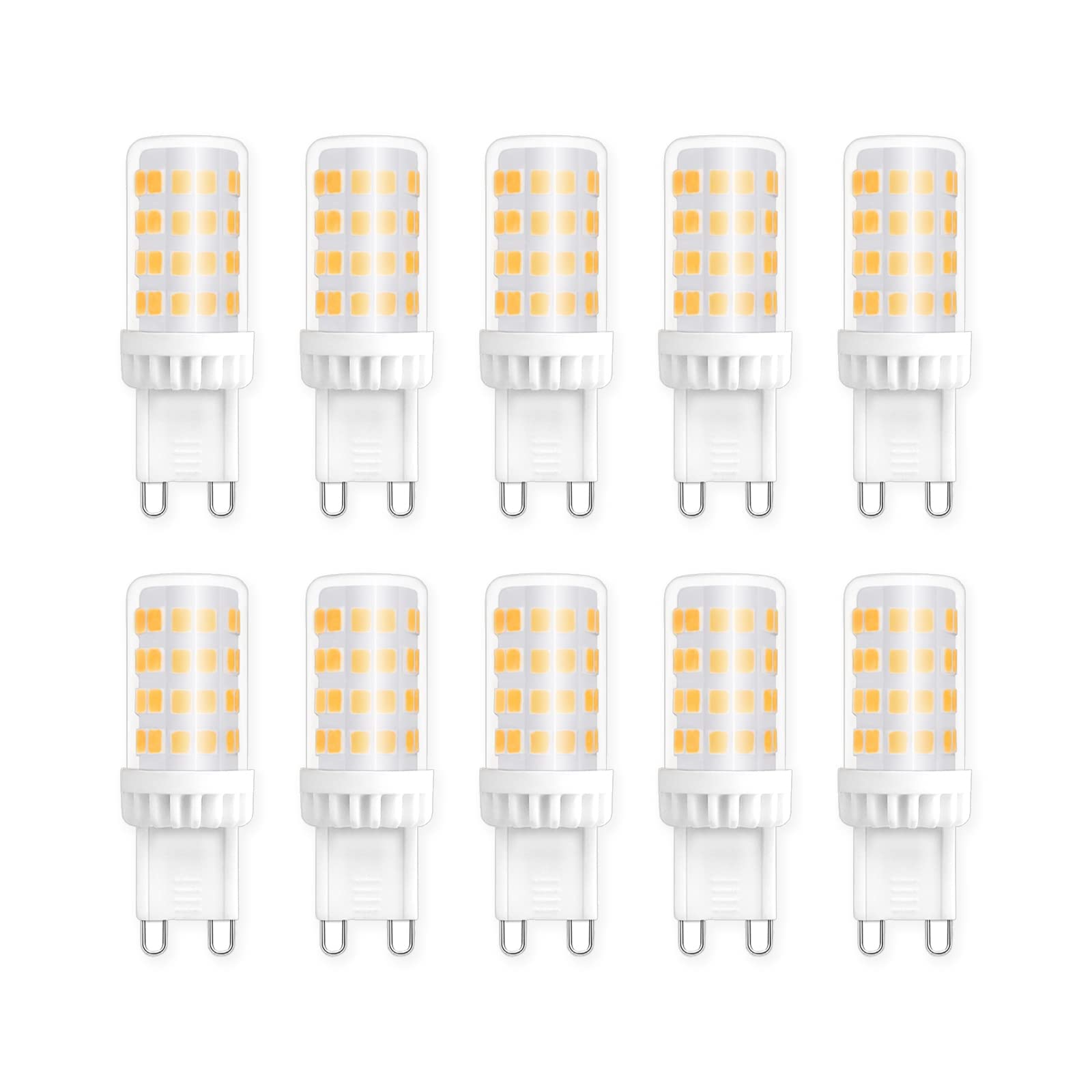 Caldarax G9 LED Bulbs, 5W, Warm White 2700K, 450LM, Equivalent to 50W Halogen, G9 Capsule Bulbs, Non-dimmable, Energy Saving Bulb for Chandelier Home Lighting Decor, 10 Pack