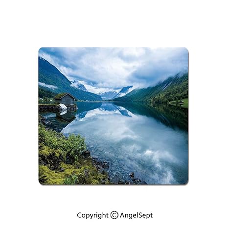 Amazon Com Mouse Pad Landscape Photography With Wooden Cabins