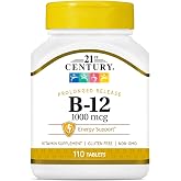 21st Century Vitamin B-12 1000 mcg Prolonged Release Tablets, 110 Count | Vitamin B12 1000 mcg Prolonged-Release Tablets to Support Natural Energy, Gluten Free Daily Vitamin