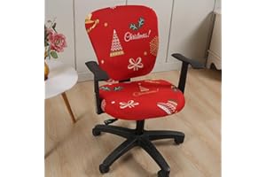 Jinzio Computer Office Chair Cover - Split Protective & Stretchable Cloth Polyester Universal Desk Task Chair Chair Covers Stretch Rotating Chair Slipcover (Red2)