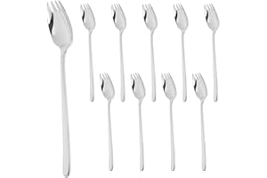 10Pcs Stainless Steel Sporks Reusable Spork Salad Fork Dishwasher Safe Dessert Forks Comfortable to Hold Fruits Forks Portabl